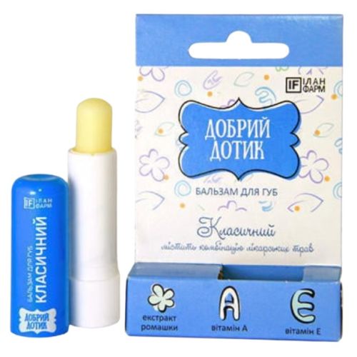 Бальзам для губ "Добрий дотик" класичний 4,6 г в місті Хмельницький : ціни, характеристика.  - фото №1 Бальзам для губ "Добрий дотик" класичний 4,6 г в місті Хмельницький : ціни, характеристика.