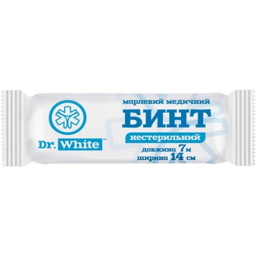 Бинт Dr. White (Др. Вайт) нестерильний 7 м х 14 см в місті Запоріжжя : ціни, характеристика.  - фото №1 Бинт Dr. White (Др. Вайт) нестерильний 7 м х 14 см в місті Запоріжжя : ціни, характеристика.