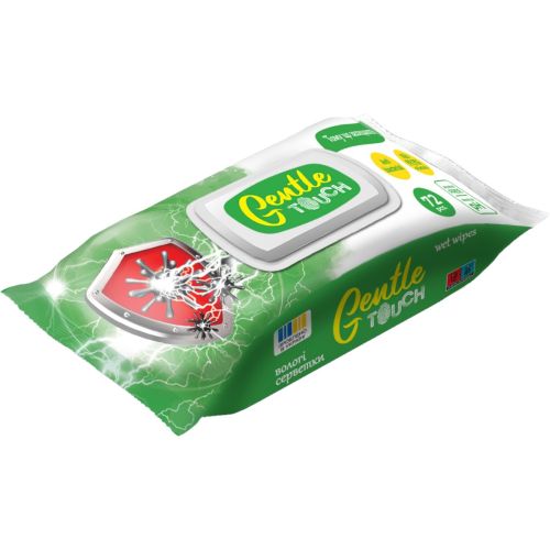 Серветки вологі Gentle touch (Джентл тач) антибактеріальні №72 в Києві : ціни, характеристика.  - фото №1 Серветки вологі Gentle touch (Джентл тач) антибактеріальні №72 в Києві : ціни, характеристика.