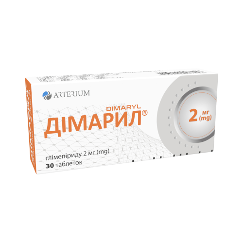 Димарил 2 мг таблетки №30 в городе Глобино : цены, характеристики.  - фото №1 Димарил 2 мг таблетки №30 в городе Глобино : цены, характеристики.