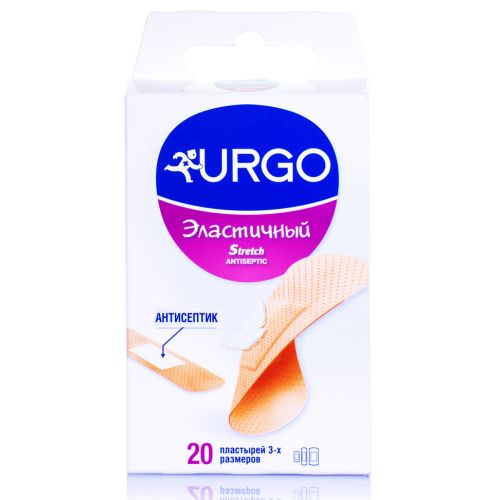 Лейкопластир Urgo еластичний з антисептиком (20х40 мм №6,34х72 мм №4, 20х72 мм №10) №20  в місті Канів : ціни, характеристика.  - фото №1 Лейкопластир Urgo еластичний з антисептиком (20х40 мм №6,34х72 мм №4, 20х72 мм №10) №20  в місті Канів : ціни, характеристика.