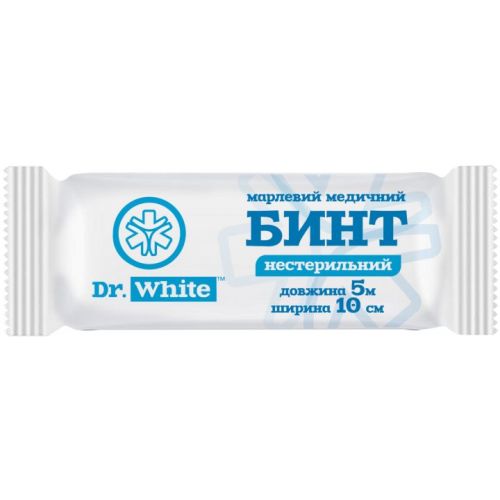 Бинт Dr. White (Др. Вайт) нестерильний 5 м х 10 см в місті Запоріжжя : ціни, характеристика.  - фото №1 Бинт Dr. White (Др. Вайт) нестерильний 5 м х 10 см в місті Запоріжжя : ціни, характеристика.