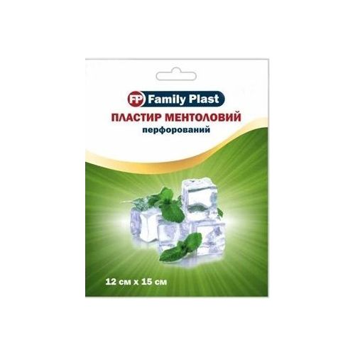 Пластырь медицинский Family Plast ментоловый с перцем перфорированный 12 см х 15 см, 1 шт. в городе Софиевка : цены, характеристики.  - фото №1 Пластырь медицинский Family Plast ментоловый с перцем перфорированный 12 см х 15 см, 1 шт. в городе Софиевка : цены, характеристики.
