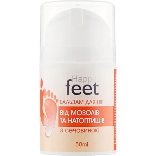Бальзам Happy Feet от мозолей и натоптышей с мочевиной, 50 мл в городе Рахов : цены, характеристики.  - фото №1 Бальзам Happy Feet от мозолей и натоптышей с мочевиной, 50 мл в городе Рахов : цены, характеристики.