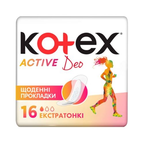 Прокладки Kotex (Котекс) Active liners Deo №16 ADD - фото №1 Прокладки Kotex (Котекс) Active liners Deo №16 ADD