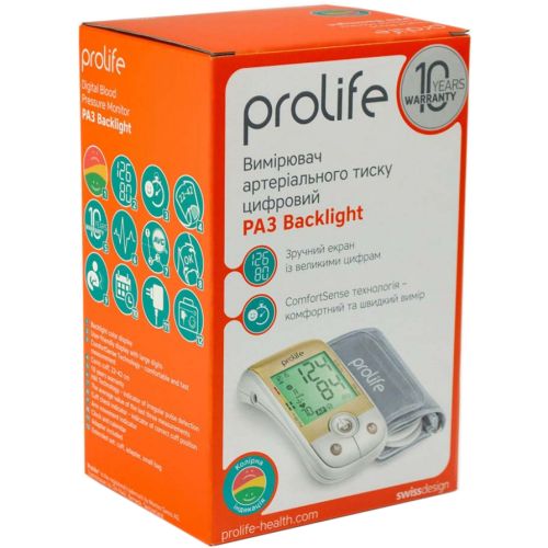 Тонометр Prolife PA3 Backlight автоматичний з адаптером в місті Канів : ціни, характеристика.  - фото №1 Тонометр Prolife PA3 Backlight автоматичний з адаптером в місті Канів : ціни, характеристика.