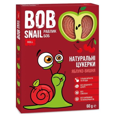 Цукерки Bob Snail (Равлик Боб) яблуко-вишня 60 г в місті Одеса : ціни, характеристика.  - фото №1 Цукерки Bob Snail (Равлик Боб) яблуко-вишня 60 г в місті Одеса : ціни, характеристика.