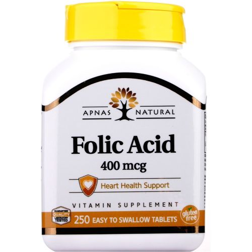 Apnas Natural (Апнас Натурал) Фолієва кислота 400 мкг таблетки №250 в місті Березань : ціни, характеристика.  - фото №1 Apnas Natural (Апнас Натурал) Фолієва кислота 400 мкг таблетки №250 в місті Березань : ціни, характеристика.