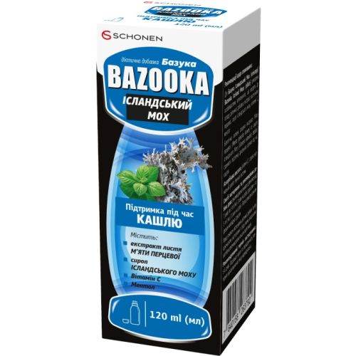 Базука Исландский мох эликсир флакон 120 мл в городе Глобино : цены, характеристики.  - фото №1 Базука Исландский мох эликсир флакон 120 мл в городе Глобино : цены, характеристики.