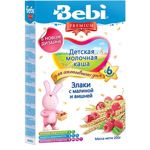 Каша молочна Bebi Premium злаки з малиною та вишнею 250 г в місті Глобине : ціни, характеристика.  - фото №1 Каша молочна Bebi Premium злаки з малиною та вишнею 250 г в місті Глобине : ціни, характеристика.