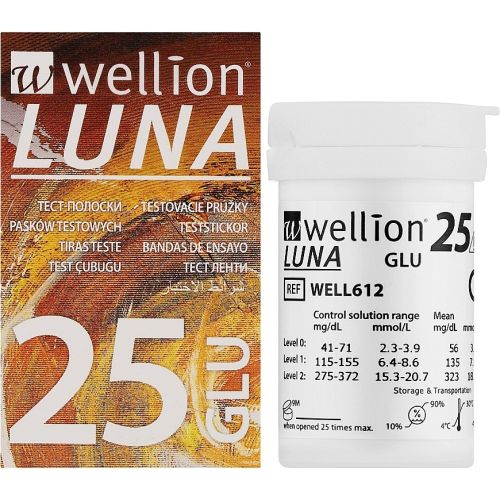 Тест-смужки Wellion Luna для глюкометра №25 в місті Канів : ціни, характеристика.  - фото №1 Тест-смужки Wellion Luna для глюкометра №25 в місті Канів : ціни, характеристика.