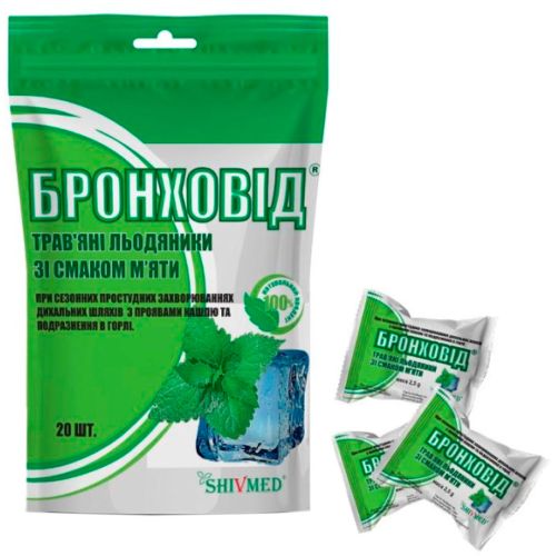 Бронховід зі смаком м'яти льодяники №20 в місті Софіївка : ціни, характеристика.  - фото №1 Бронховід зі смаком м'яти льодяники №20 в місті Софіївка : ціни, характеристика.