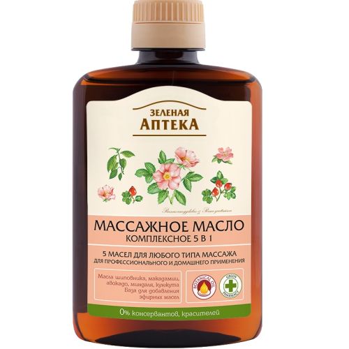Масажне масло Зелена аптека Комплексне 5в1 200 мл в місті Софіївка : ціни, характеристика.  - фото №1 Масажне масло Зелена аптека Комплексне 5в1 200 мл в місті Софіївка : ціни, характеристика.