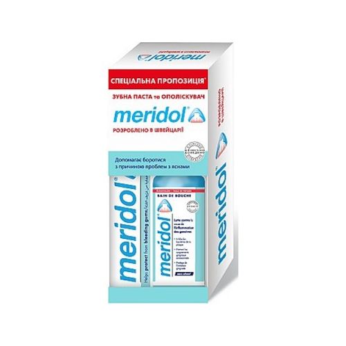Набір Meridol (Зубна паста 75 мл + Ополіскувач для порожнини рота 100 мл в Подарунок) в місті Богородчани : ціни, характеристика.  - фото №1 Набір Meridol (Зубна паста 75 мл + Ополіскувач для порожнини рота 100 мл в Подарунок) в місті Богородчани : ціни, характеристика.
