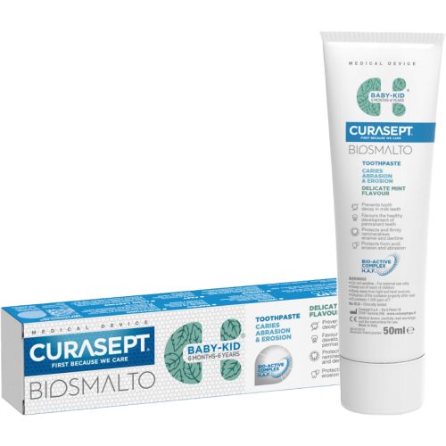 Детская зубная паста Curasept Biosmalto против кариеса, эрозии и стирания, от 6 месяцев до 6 лет, мята, 50 мл в городе Винница : цены, характеристики.  - фото №1 Детская зубная паста Curasept Biosmalto против кариеса, эрозии и стирания, от 6 месяцев до 6 лет, мята, 50 мл в городе Винница : цены, характеристики.