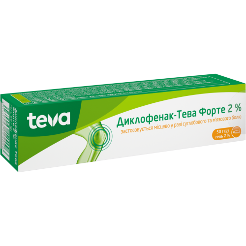 Диклофенак-Тева форте 2% гель 50 г в місті Одеса : ціни, характеристика.  - фото №1 Диклофенак-Тева форте 2% гель 50 г в місті Одеса : ціни, характеристика.