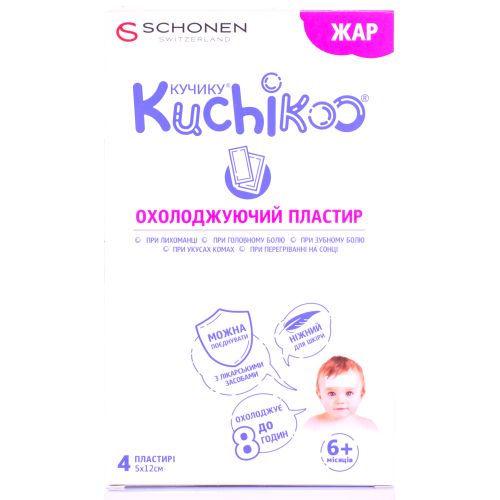 Кучику охолоджуючий пластир (при лихоманці) №4 (5х12 см) в місті Канів : ціни, характеристика.  - фото №1 Кучику охолоджуючий пластир (при лихоманці) №4 (5х12 см) в місті Канів : ціни, характеристика.