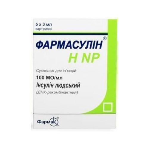Фармасулин НNP суспензія для ін'єкцій 100 МЕ/мл 3 мл картридж №5 в місті Одеса : ціни, характеристика.  - фото №1 Фармасулин НNP суспензія для ін'єкцій 100 МЕ/мл 3 мл картридж №5 в місті Одеса : ціни, характеристика.