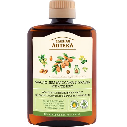Масло для ухода и массажа Зеленая аптека Упругое тело 200 мл в городе Вышгород : цены, характеристики.  - фото №1 Масло для ухода и массажа Зеленая аптека Упругое тело 200 мл в городе Вышгород : цены, характеристики.
