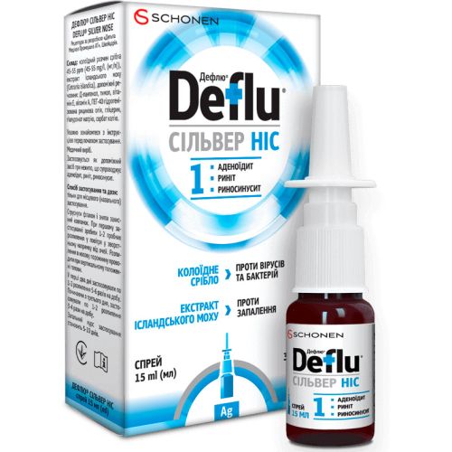 Дефлю Сільвер Ніс лосьйон-спрей 15 мл в місті Первомайськ : ціни, характеристика.  - фото №1 Дефлю Сільвер Ніс лосьйон-спрей 15 мл в місті Первомайськ : ціни, характеристика.