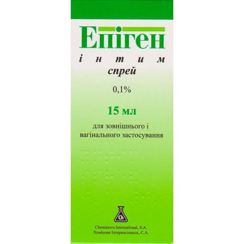 Епіген Інтим 0,1% спрей 15 мл в місті Глобине : ціни, характеристика.  - фото №1 Епіген Інтим 0,1% спрей 15 мл в місті Глобине : ціни, характеристика.