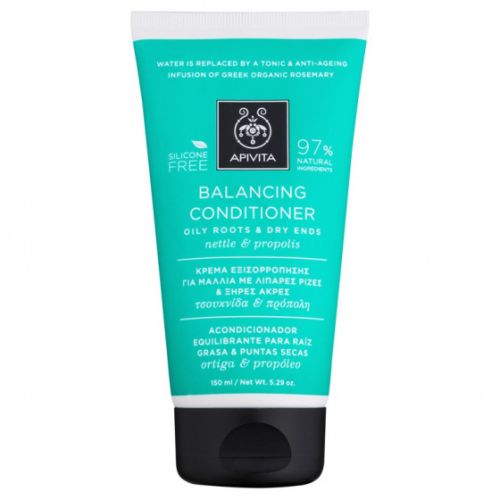 Кондиціонер Apivita (Апівіта) Balancing з кропивою і прополісом для волоc з жирними корінням і сухими кінчиками 150 мл замовити - фото №1 Кондиціонер Apivita (Апівіта) Balancing з кропивою і прополісом для волоc з жирними корінням і сухими кінчиками 150 мл замовити