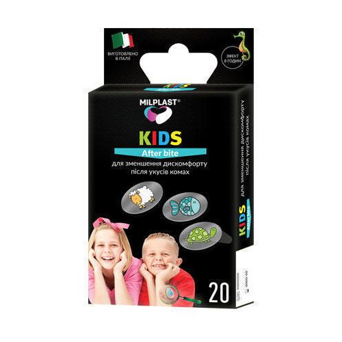 Пластири Milplast для зменшення дискомфорту після укусів комах KIDS after bite №20 в місті Канів : ціни, характеристика.  - фото №1 Пластири Milplast для зменшення дискомфорту після укусів комах KIDS after bite №20 в місті Канів : ціни, характеристика.
