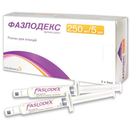 Фазлодекс 250 мг/5 мл розчин для ін’єкцій шприц №2 в місті Глобине : ціни, характеристика.  - фото №1 Фазлодекс 250 мг/5 мл розчин для ін’єкцій шприц №2 в місті Глобине : ціни, характеристика.