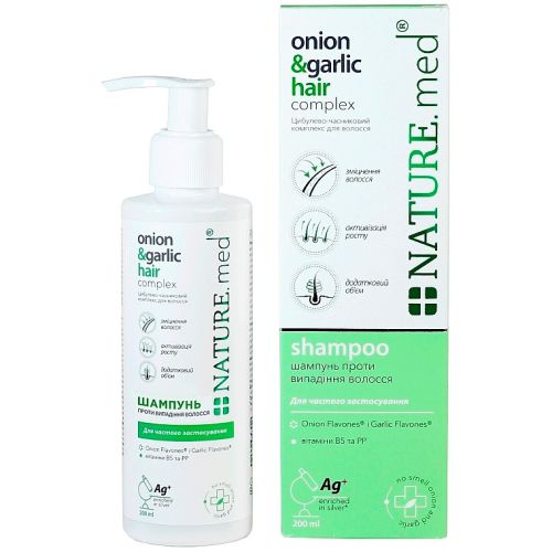 Шампунь Nature.med Луково-чесночный комплекс против выпадения волос,  200 мл в городе Чернигов : цены, характеристики.  - фото №1 Шампунь Nature.med Луково-чесночный комплекс против выпадения волос,  200 мл в городе Чернигов : цены, характеристики.