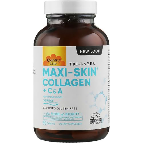 Вітаміни Country Life Maxi Skin collagen таблетки №90 в місті Глобине : ціни, характеристика.  - фото №1 Вітаміни Country Life Maxi Skin collagen таблетки №90 в місті Глобине : ціни, характеристика.