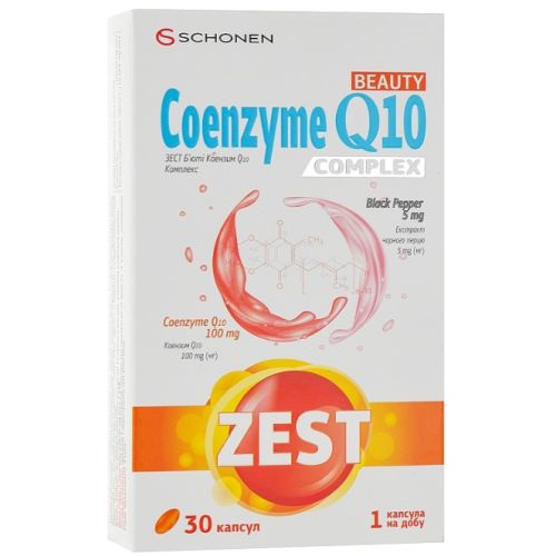 Zest (Зест) Beauty Coenzyme Q10 (Б'юті Коензим Q10) капсули №30 в місті Одеса : ціни, характеристика.  - фото №1 Zest (Зест) Beauty Coenzyme Q10 (Б'юті Коензим Q10) капсули №30 в місті Одеса : ціни, характеристика.