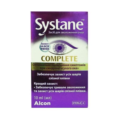 Systane Complete (Систейн Компліт) засіб для зволоження очей 10 мл в місті Глобине : ціни, характеристика.  - фото №1 Systane Complete (Систейн Компліт) засіб для зволоження очей 10 мл в місті Глобине : ціни, характеристика.