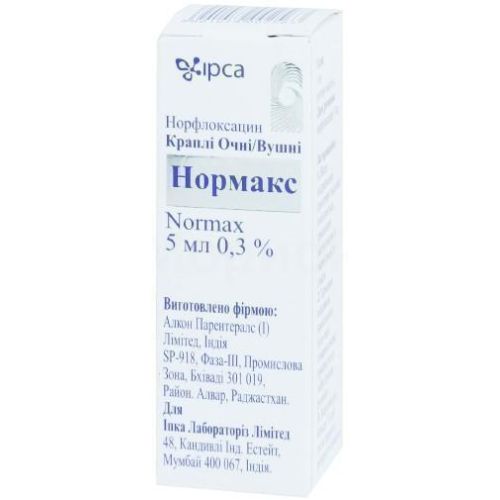 Нормакс краплі очні/вушні 5 мл в місті Глобине : ціни, характеристика.  - фото №1 Нормакс краплі очні/вушні 5 мл в місті Глобине : ціни, характеристика.