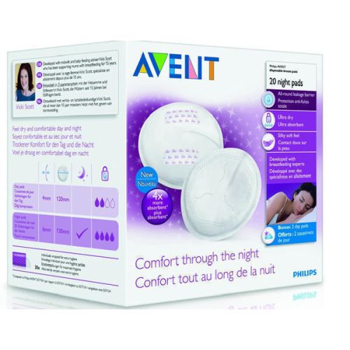 Вкладиші Avent лакатаційні в бюстгалтер одноразові нічні 20 шт в аптеці - фото №1 Вкладиші Avent лакатаційні в бюстгалтер одноразові нічні 20 шт в аптеці