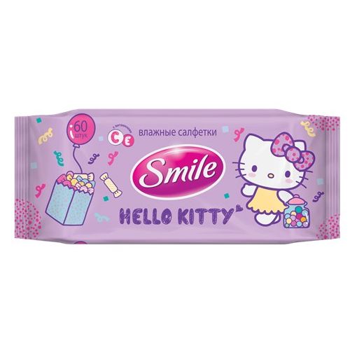 Серветки Smile Hello Kitty вологі №60 в інтернет-аптеці - фото №1 Серветки Smile Hello Kitty вологі №60 в інтернет-аптеці