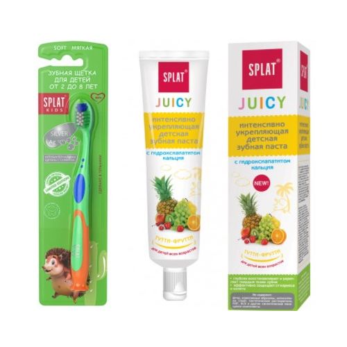 Промо-набір Зубна щітка Splat для дітей з іонами срібла Джуніор М'яка + Зубна паста Splat Tutti-Frutti 35 мл в місті Богородчани : ціни, характеристика.  - фото №1 Промо-набір Зубна щітка Splat для дітей з іонами срібла Джуніор М'яка + Зубна паста Splat Tutti-Frutti 35 мл в місті Богородчани : ціни, характеристика.