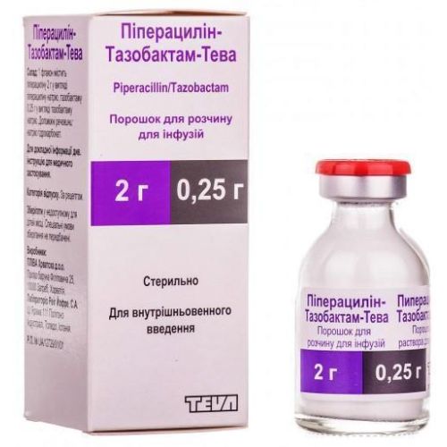 Піперацилін-Tазобактам-Тева 2 г/0.25 г порошок №1 ADD - фото №1 Піперацилін-Tазобактам-Тева 2 г/0.25 г порошок №1 ADD