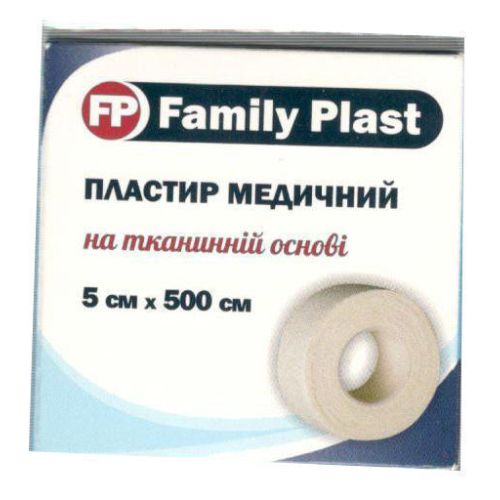 Пластырь Family Plast медицинский на тканевой основе 5 см х 500 см в городе Вышгород : цены, характеристики.  - фото №1 Пластырь Family Plast медицинский на тканевой основе 5 см х 500 см в городе Вышгород : цены, характеристики.