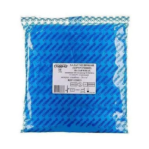 Халат медицинский (хирургический) на завязках 132 см (р. 54-56 (XL) (спанлейс - 50 г/м2) в городе Канев : цены, характеристики.  - фото №1 Халат медицинский (хирургический) на завязках 132 см (р. 54-56 (XL) (спанлейс - 50 г/м2) в городе Канев : цены, характеристики.