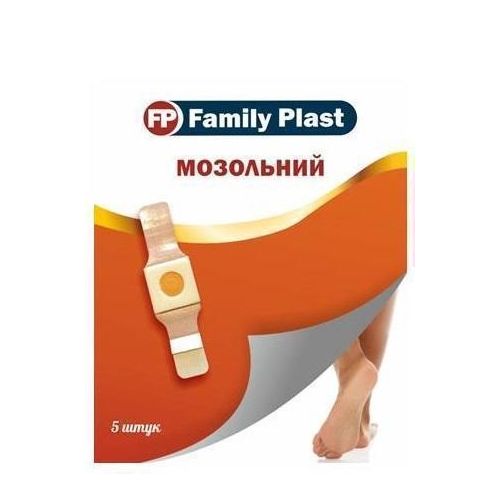 Пластырь медицинский Family Plast мозольный 2 см х 6 см №5 в городе Луцк : цены, характеристики.  - фото №1 Пластырь медицинский Family Plast мозольный 2 см х 6 см №5 в городе Луцк : цены, характеристики.