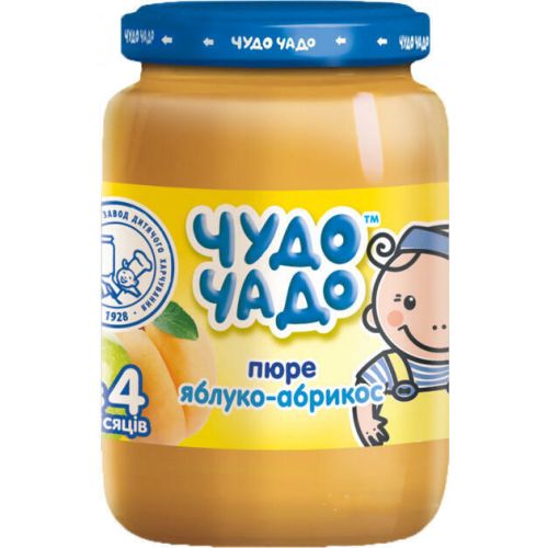 Пюре Чудо-Чадо яблоко-абрикос с сахаром 170 г в Киеве : цены, характеристики.  - фото №1 Пюре Чудо-Чадо яблоко-абрикос с сахаром 170 г в Киеве : цены, характеристики.