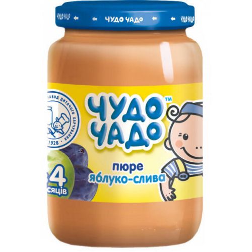 Пюре Чудо-Чадо из яблок и слив с сахаром 170 г в Киеве : цены, характеристики.  - фото №1 Пюре Чудо-Чадо из яблок и слив с сахаром 170 г в Киеве : цены, характеристики.