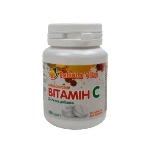 Вітамін С Табула Віта 500 мг смак апельсину таблетки №30 в місті Березань : ціни, характеристика.  - фото №1 Вітамін С Табула Віта 500 мг смак апельсину таблетки №30 в місті Березань : ціни, характеристика.