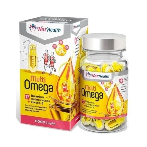 НатХелс Мульти Омега капсули подвійні №30 в місті Березань : ціни, характеристика.  - фото №1 НатХелс Мульти Омега капсули подвійні №30 в місті Березань : ціни, характеристика.