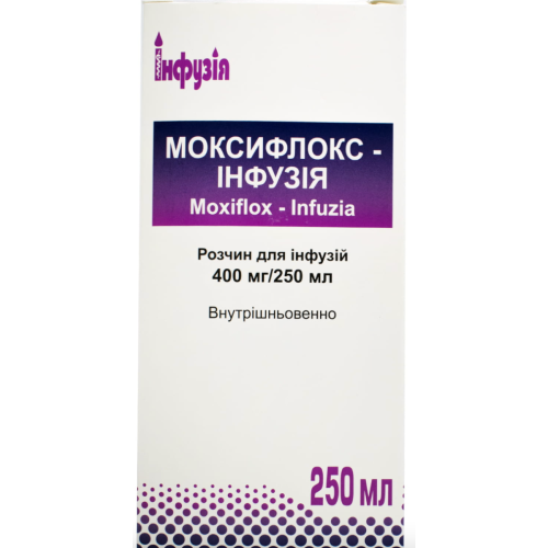 Моксифлокс 400 мг/250 мл розчин 250 мл №1 в місті Крюківщина : ціни, характеристика.  - фото №1 Моксифлокс 400 мг/250 мл розчин 250 мл №1 в місті Крюківщина : ціни, характеристика.