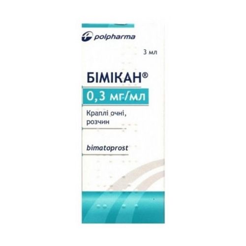Бімікан 0,3 мл/мл очні краплі 3 мл замовити - фото №1 Бімікан 0,3 мл/мл очні краплі 3 мл замовити