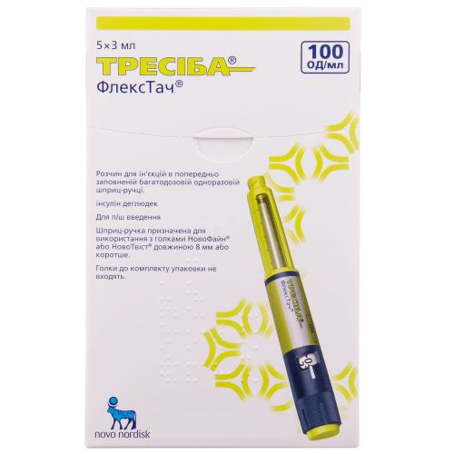 Тресиба Флекстач 100 МЕ/мл раствор 3 мл картридж шприц-ручка №5 в городе Перещепино : цены, характеристики.  - фото №1 Тресиба Флекстач 100 МЕ/мл раствор 3 мл картридж шприц-ручка №5 в городе Перещепино : цены, характеристики.