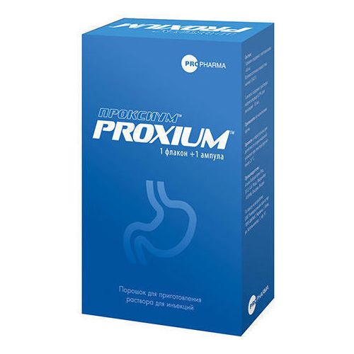 Проксиум лиофилизат для приготовления раствора 40 мг + р-ль 10 мг №1 в городе Софиевка : цены, характеристики.  - фото №1 Проксиум лиофилизат для приготовления раствора 40 мг + р-ль 10 мг №1 в городе Софиевка : цены, характеристики.