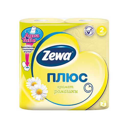 Туалетная бумага Zewa желтая (ромашка) 2-х шаровая 4 шт недорого - фото №1 Туалетная бумага Zewa желтая (ромашка) 2-х шаровая 4 шт недорого