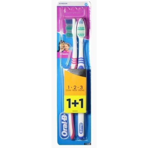 Зубна щітка Oral-BClassic 40 середня жорсткість х2 в місті Богородчани : ціни, характеристика.  - фото №1 Зубна щітка Oral-BClassic 40 середня жорсткість х2 в місті Богородчани : ціни, характеристика.